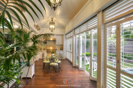 Let Palmetto Outdoor Spaces help you create the perfect outdoor living space with WeatherWell Shutters.